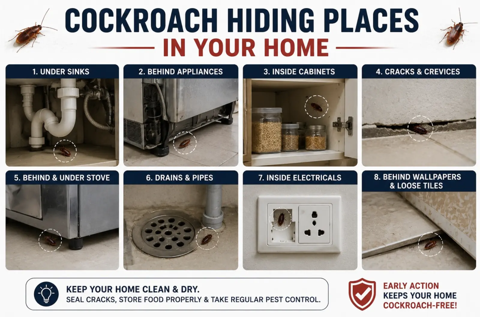 15 Places Cockroaches Hide Inside Your Home