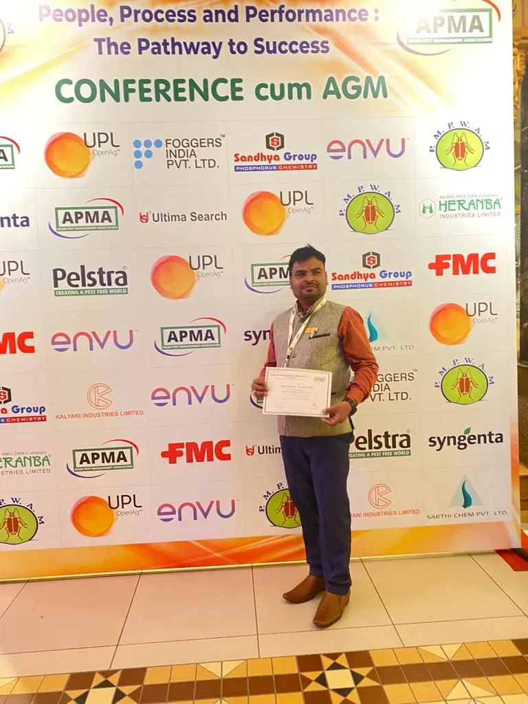 Certificate of recognition from an industry conference